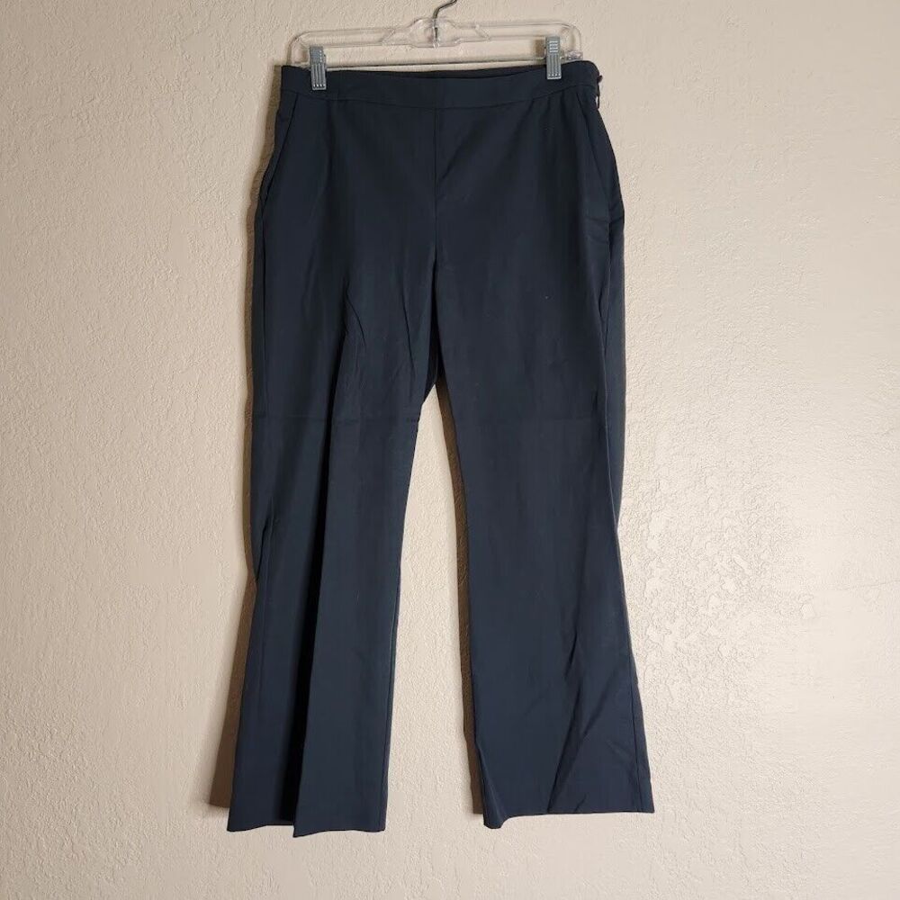 Eileen Fisher Ankle Pants Trousers Women's 8P Green Side Zip Straight Career